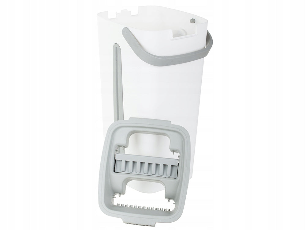 Set mop si galeata pentru stoarcere, Zola®, cu 2 camere, absoarbe rapid murdaria si apa, alb/gri Set mop si galeata pentru stoarcere, Zola®, cu 2 camere, absoarbe rapid murdaria si apa, alb/gri